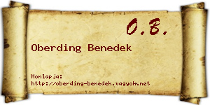 Oberding Benedek névjegykártya