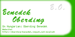 benedek oberding business card